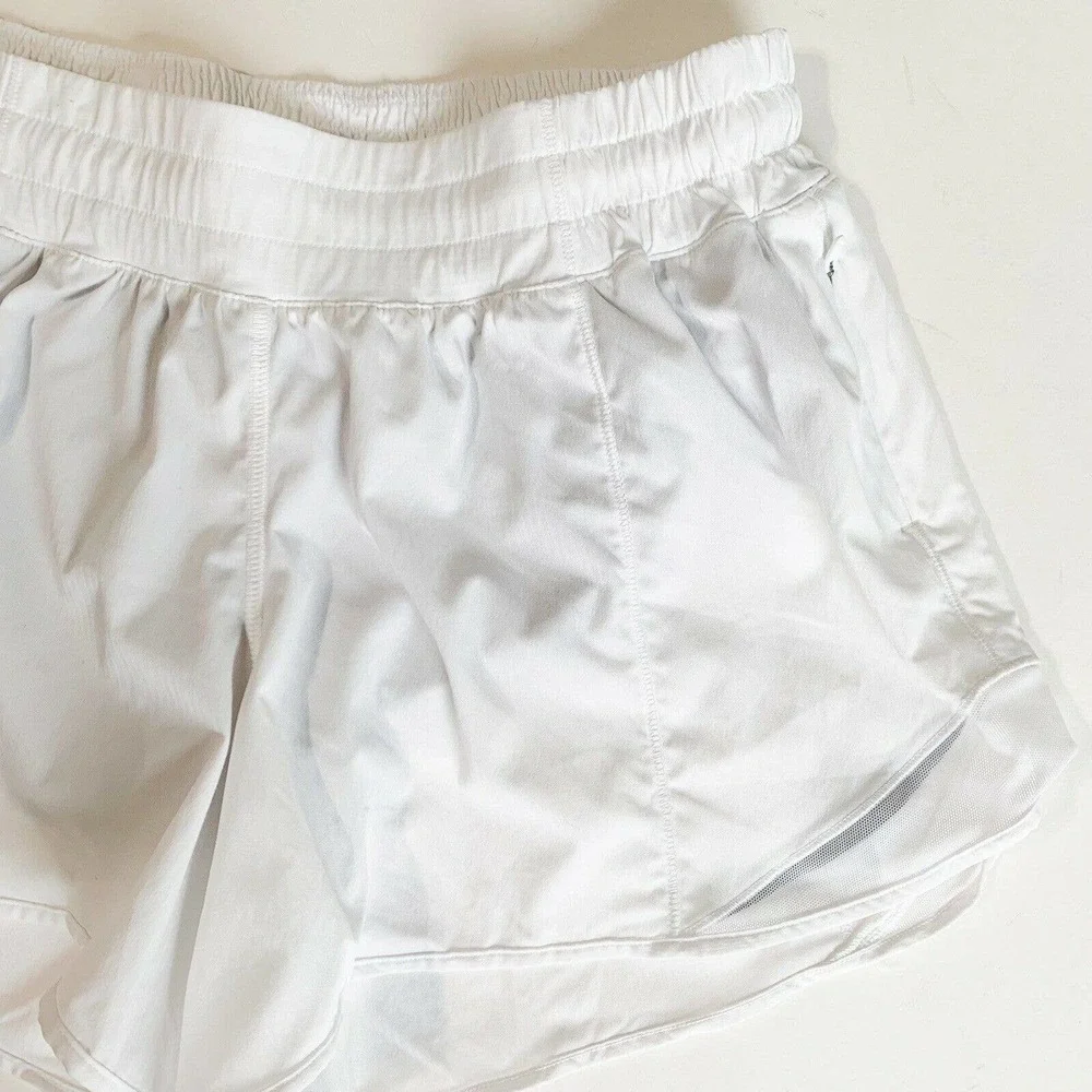 Lululemon Hotty Hot Lined Lr White Athletic Shorts 4” - Picture 5 of 7